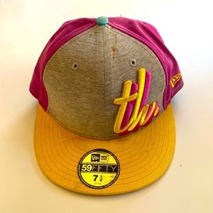 Worn faded stained hundreds new era hat 59 fifty fitted 7 1/8